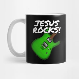 Jesus Rocks Electric Guitar Church Guitarist (Green) Mug